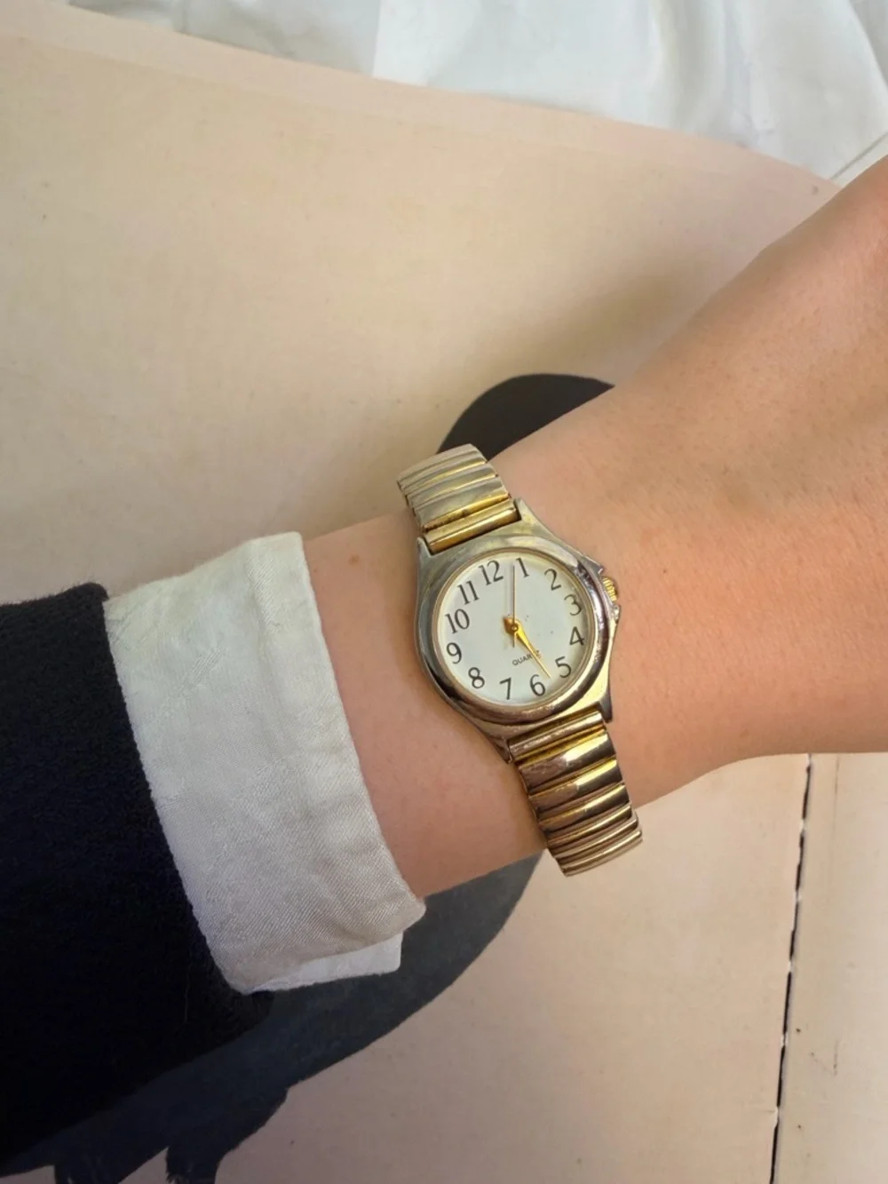 Vintage Women's Two-Tone Gold and Silver Expansion Band Watch